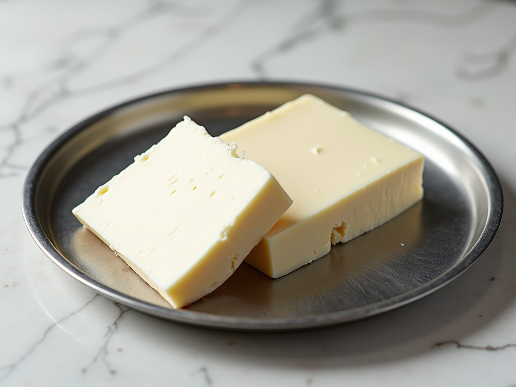 Fresh white feta cheese cubes